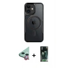 MARSİLYAN™- iPhone 11 Kılıf Yadigar Klasik Özel Seri - Siyah 360 Mat Full Body Arka Koruyucu + Raze Metal Kamera Lens - KI