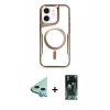 MARSİLYAN™- iPhone 11 Kılıf Yadigar Klasik Özel Seri - Siyah 360 Mat Full Body Arka Koruyucu + Raze Metal Kamera Lens - MI