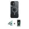 MARSİLYAN™- iPhone 11 Kılıf Yadigar Klasik Özel Seri - Siyah 360 Mat Full Body Arka Koruyucu + Raze Metal Kamera Lens - MI