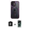 MARSİLYAN™- iPhone 11 Kılıf Yadigar Klasik Özel Seri - Siyah 360 Mat Full Body Arka Koruyucu + PVD Metal Kamera Lens - TU