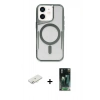 MARSİLYAN™- iPhone 11 Kılıf Yadigar Klasik Özel Seri - Siyah 360 Mat Full Body Arka Koruyucu + Renkli Kamera Lens Koruma Cam - SI