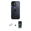 MARSİLYAN™- iPhone 11 Kılıf Yadigar Klasik Özel Seri - Siyah 360 Mat Full Body Arka Koruyucu + Renkli Kamera Lens Koruma Cam - SI