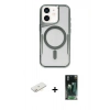 MARSİLYAN™- iPhone 11 Kılıf Yadigar Klasik Özel Seri - Siyah 360 Mat Full Body Arka Koruyucu + Renkli Kamera Lens Koruma Cam - SI