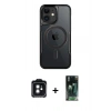 MARSİLYAN™- iPhone 11 Kılıf Yadigar Klasik Özel Seri - Siyah 360 Mat Full Body Arka Koruyucu + PVD Metal Kamera Lens - SH