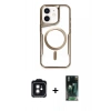 MARSİLYAN™- iPhone 11 Kılıf Yadigar Klasik Özel Seri - Siyah 360 Mat Full Body Arka Koruyucu + PVD Metal Kamera Lens - SH