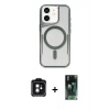 MARSİLYAN™- iPhone 11 Kılıf Yadigar Klasik Özel Seri - Siyah 360 Mat Full Body Arka Koruyucu + PVD Metal Kamera Lens - SH