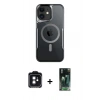 MARSİLYAN™- iPhone 11 Kılıf Yadigar Klasik Özel Seri - Siyah 360 Mat Full Body Arka Koruyucu + PVD Metal Kamera Lens - SH