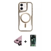 MARSİLYAN™- iPhone 11 Kılıf Yadigar Klasik Özel Seri - Siyah 360 Mat Full Body Arka Koruyucu + Raze Metal Kamera Lens - SH