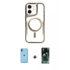 MARSİLYAN™- iPhone 11 Kılıf Yadigar Klasik Özel Seri - Siyah 360 Mat Full Body Arka Koruyucu + Neon Fosforlu Kamera Lens - TU