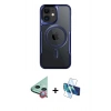 MARSİLYAN™- iPhone 11 Kılıf Yadigar Klasik Özel Seri - Siyah 3D Antistatik Cam Ekran Koruyucu + Raze Metal Kamera Lens - KI
