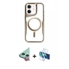 MARSİLYAN™- iPhone 11 Kılıf Yadigar Klasik Özel Seri - Siyah 3D Antistatik Cam Ekran Koruyucu + Raze Metal Kamera Lens - KI