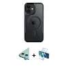 MARSİLYAN™- iPhone 11 Kılıf Yadigar Klasik Özel Seri - Siyah 3D Antistatik Cam Ekran Koruyucu + Raze Metal Kamera Lens - MI