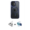 MARSİLYAN™- iPhone 11 Kılıf Yadigar Klasik Özel Seri - Siyah 3D Antistatik Cam Ekran Koruyucu + Raze Metal Kamera Lens - GS