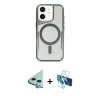 MARSİLYAN™- iPhone 11 Kılıf Yadigar Klasik Özel Seri - Siyah 3D Antistatik Cam Ekran Koruyucu + Raze Metal Kamera Lens - MI