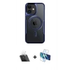 MARSİLYAN™- iPhone 11 Kılıf Yadigar Klasik Özel Seri - Siyah 3D Antistatik Cam Ekran Koruyucu + Kamera Lens Koruma Cam - SF