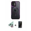 MARSİLYAN™- iPhone 11 Kılıf Yadigar Klasik Özel Seri - Siyah 3D Antistatik Hayalet Cam Ekran Koruyucu + Raze Metal Kamera Lens - KI