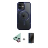 MARSİLYAN™- iPhone 11 Kılıf Yadigar Klasik Özel Seri - Siyah 3D Antistatik Hayalet Cam Ekran Koruyucu + Raze Metal Kamera Lens - KI