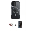 MARSİLYAN™- iPhone 11 Kılıf Yadigar Klasik Özel Seri - Siyah 3D Antistatik Hayalet Cam Ekran Koruyucu + Pers Alüminyum Kamera Lens - KI