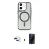MARSİLYAN™- iPhone 11 Kılıf Yadigar Klasik Özel Seri - Siyah 3D Antistatik Hayalet Cam Ekran Koruyucu + Pers Alüminyum Kamera Lens - LT