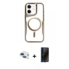 MARSİLYAN™- iPhone 11 Kılıf Yadigar Klasik Özel Seri - Siyah 3D Antistatik Hayalet Cam Ekran Koruyucu + Pers Alüminyum Kamera Lens - LT