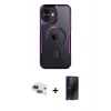 MARSİLYAN™- iPhone 11 Kılıf Yadigar Klasik Özel Seri - Siyah 3D Antistatik Hayalet Cam Ekran Koruyucu + Pers Alüminyum Kamera Lens - LT