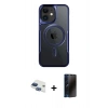 MARSİLYAN™- iPhone 11 Kılıf Yadigar Klasik Özel Seri - Siyah 3D Antistatik Hayalet Cam Ekran Koruyucu + Pers Alüminyum Kamera Lens - LT