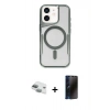MARSİLYAN™- iPhone 11 Kılıf Yadigar Klasik Özel Seri - Siyah 3D Antistatik Hayalet Cam Ekran Koruyucu + Pers Alüminyum Kamera Lens - YL