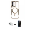 MARSİLYAN™- iPhone 11 Kılıf Yadigar Klasik Özel Seri - Siyah 3D Antistatik Hayalet Cam Ekran Koruyucu + Pers Alüminyum Kamera Lens - YL