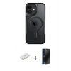 MARSİLYAN™- iPhone 11 Kılıf Yadigar Klasik Özel Seri - Siyah 3D Antistatik Hayalet Cam Ekran Koruyucu + Renkli Kamera Lens Koruma Cam - SI