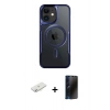 MARSİLYAN™- iPhone 11 Kılıf Yadigar Klasik Özel Seri - Siyah 3D Antistatik Hayalet Cam Ekran Koruyucu + Renkli Kamera Lens Koruma Cam - SI