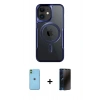 MARSİLYAN™- iPhone 11 Kılıf Yadigar Klasik Özel Seri - Siyah 3D Antistatik Hayalet Cam Ekran Koruyucu + Neon Fosforlu Kamera Lens - YL