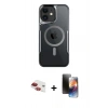 MARSİLYAN™- iPhone 11 Kılıf Yadigar Klasik Özel Seri - Siyah 3D Antistatik Mat Seramik Nano Ekran Koruyucu + Pers Alüminyum Kamera Lens - KI
