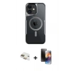 MARSİLYAN™- iPhone 11 Kılıf Yadigar Klasik Özel Seri - Siyah 3D Antistatik Mat Seramik Nano Ekran Koruyucu + Pers Alüminyum Kamera Lens - GD