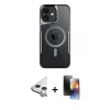 MARSİLYAN™- iPhone 11 Kılıf Yadigar Klasik Özel Seri - Siyah 3D Antistatik Mat Seramik Nano Ekran Koruyucu + Raze Metal Kamera Lens - GS