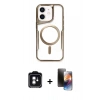 MARSİLYAN™- iPhone 11 Kılıf Yadigar Klasik Özel Seri - Siyah 3D Antistatik Mat Seramik Nano Ekran Koruyucu + PVD Metal Kamera Lens - YL