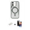 MARSİLYAN™- iPhone 11 Kılıf Yadigar Klasik Özel Seri - Siyah 3D Antistatik Mat Seramik Nano Ekran Koruyucu + Sarı Renkli Kamera Lens Koruma Cam