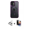 MARSİLYAN™- iPhone 11 Kılıf Yadigar Klasik Özel Seri - Siyah 3D Antistatik Mat Seramik Nano Ekran Koruyucu + Raze Metal Kamera Lens - GS