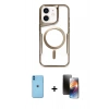 MARSİLYAN™- iPhone 11 Kılıf Yadigar Klasik Özel Seri - Siyah 3D Antistatik Mat Seramik Nano Ekran Koruyucu + Neon Fosforlu Kamera Lens - MI