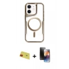 MARSİLYAN™- iPhone 11 Kılıf Yadigar Klasik Özel Seri - Siyah 3D Antistatik Mat Seramik Nano Ekran Koruyucu + Rainbow Kamera Lens Koruma Cam - KI