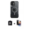 MARSİLYAN™- iPhone 11 Kılıf Yadigar Klasik Özel Seri - Siyah 3D Antistatik Mat Seramik Nano Ekran Koruyucu + PVD Metal Kamera Lens - TU