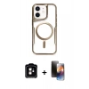MARSİLYAN™- iPhone 11 Kılıf Yadigar Klasik Özel Seri - Siyah 3D Antistatik Mat Seramik Nano Ekran Koruyucu + PVD Metal Kamera Lens - TU
