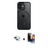 MARSİLYAN™- iPhone 11 Kılıf Yadigar Klasik Özel Seri - Siyah 3D Antistatik Mat Seramik Nano Ekran Koruyucu + Pers Alüminyum Kamera Lens - LT