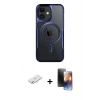 MARSİLYAN™- iPhone 11 Kılıf Yadigar Klasik Özel Seri - Siyah 3D Antistatik Mat Seramik Nano Ekran Koruyucu + Renkli Kamera Lens Koruma Cam - SI