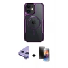 MARSİLYAN™- iPhone 11 Kılıf Yadigar Klasik Özel Seri - Siyah 3D Antistatik Mat Seramik Nano Ekran Koruyucu + Raze Metal Kamera Lens - MR