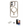 MARSİLYAN™- iPhone 11 Kılıf Yadigar Klasik Özel Seri - Siyah 3D Antistatik Mat Seramik Nano Ekran Koruyucu + Renkli Kamera Lens Koruma Cam - YL