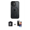 MARSİLYAN™- iPhone 11 Kılıf Yadigar Klasik Özel Seri - Siyah 3D Antistatik Mat Seramik Nano Ekran Koruyucu + PVD Metal Kamera Lens - YL