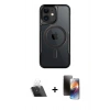 MARSİLYAN™- iPhone 11 Kılıf Yadigar Klasik Özel Seri - Siyah 3D Antistatik Mat Seramik Nano Ekran Koruyucu + Kamera Lens Koruma Cam - SF