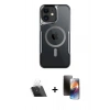 MARSİLYAN™- iPhone 11 Kılıf Yadigar Klasik Özel Seri - Siyah 3D Antistatik Mat Seramik Nano Ekran Koruyucu + Kamera Lens Koruma Cam - SF