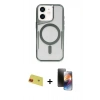 MARSİLYAN™- iPhone 11 Kılıf Yadigar Klasik Özel Seri - Siyah 3D Antistatik Mat Seramik Nano Ekran Koruyucu + Rainbow Kamera Lens Koruma Cam - KI