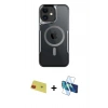 MARSİLYAN™- iPhone 11 Kılıf Yadigar Klasik Özel Seri - Siyah 3D Antistatik Seramik Nano Ekran Koruyucu + Rainbow Kamera Lens Koruma Cam - KI